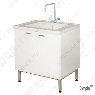 Мойка лабораторная химическая ЛК-800 СМС-П  (750х600х850) (ЛДСП) раковина-полипропилен, глубина  300