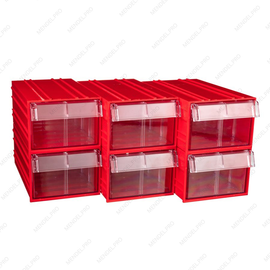 Пластиковый короб Стелла-техник C-2-К6-красный-прозрачный