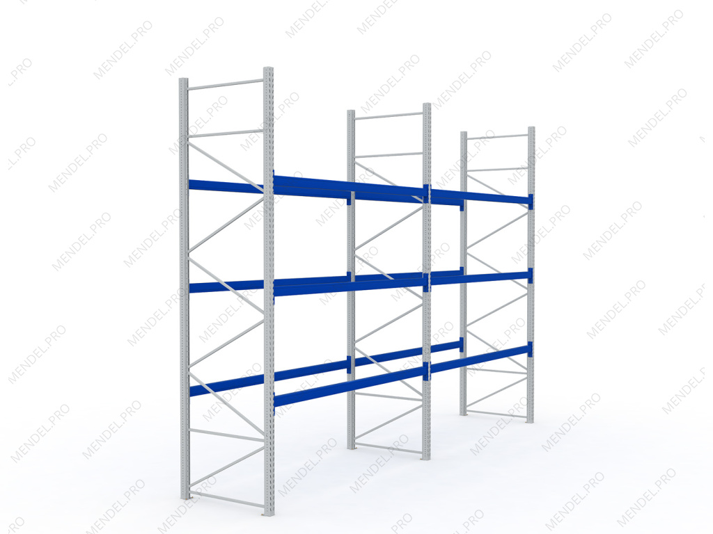 Стеллаж паллетный (фронтальный) 4000х2700х1100 (P90х50х1,2)