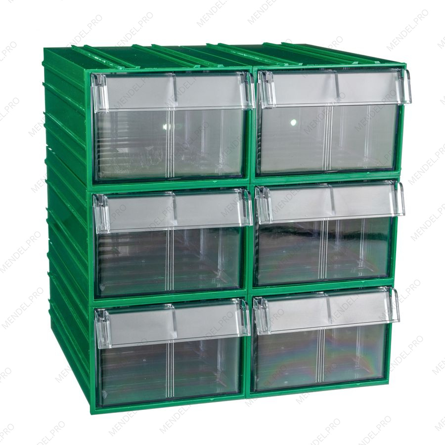 Пластиковый короб Стелла-техник C-2-К6-зеленый-прозрачный