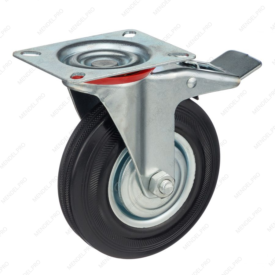 Колесо поворотное с тормозом Стелла-техник 4003-125