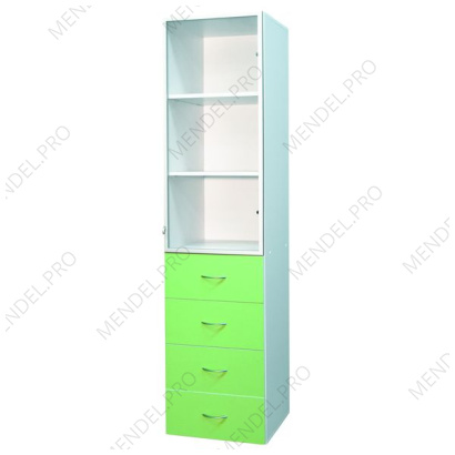 Шкаф медицинский двухсекционный однодверный с ящиками Ш 1.02-"Айболит"