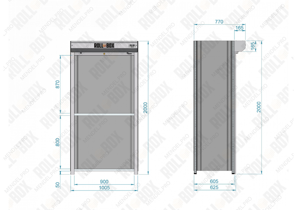 Металлический роллетный шкаф ROLL-BOX SIMPLE 10.06.3.V1