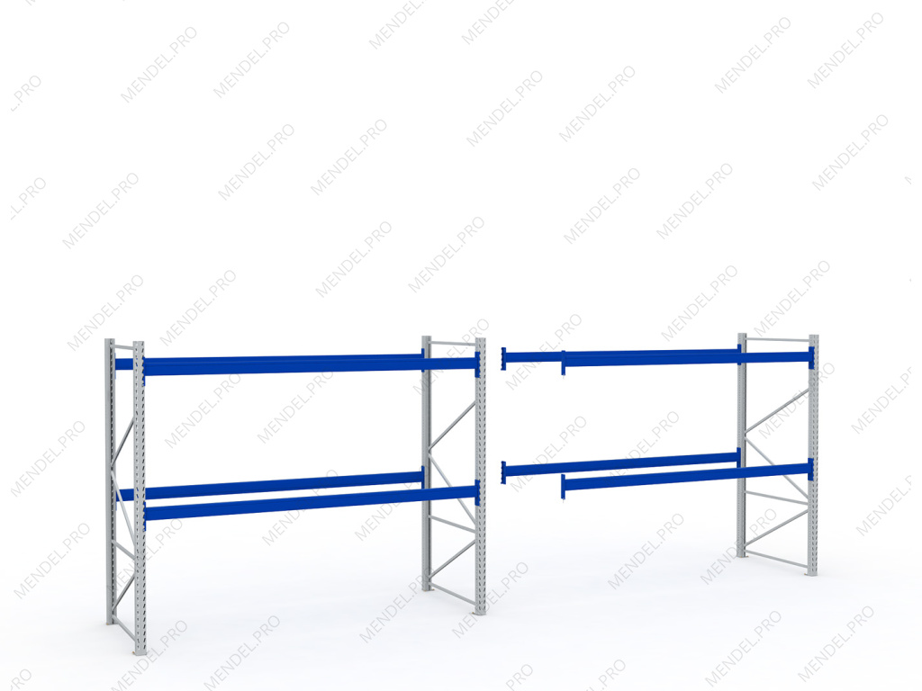 Стеллаж паллетный (фронтальный) 2000х2700х1100 (P110х50х1,5)