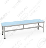 Скамейка 1500 Сиденье голубое ДСП наб