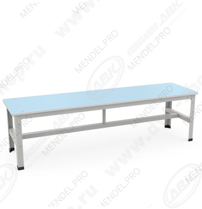 Скамейка 1500 Сиденье голубое ДСП наб