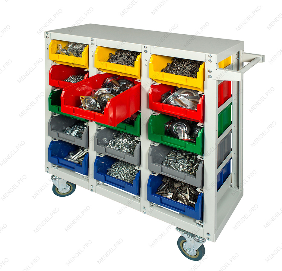 Стеллаж с направляющими мобильный, односторонний, Стелла-техник V3-15-125-И