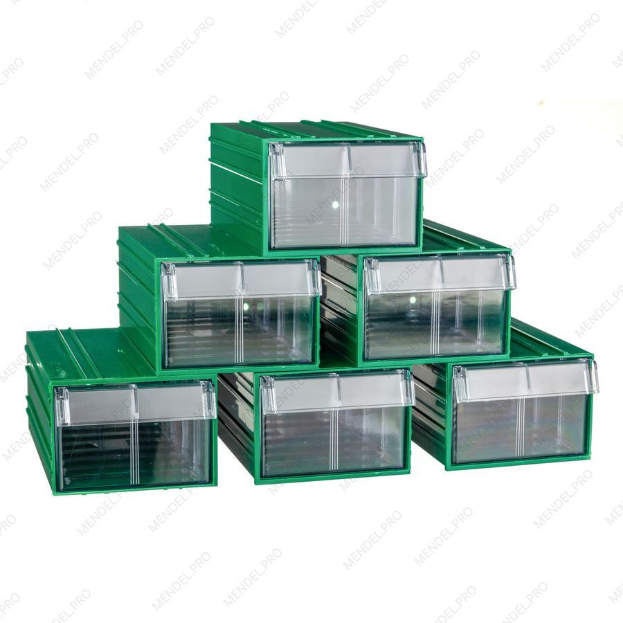 Пластиковый короб Стелла-техник C-2-К6-зеленый-прозрачный