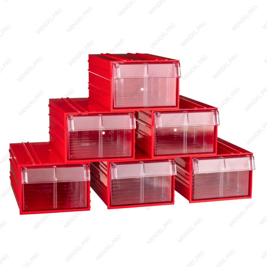 Пластиковый короб Стелла-техник C-2-К6-красный-прозрачный
