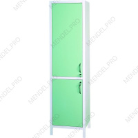 Шкаф медицинский металлический двухсекционный однодверный с дверками металл-металл для медикаментов ШМ-1.301-"Айболит"