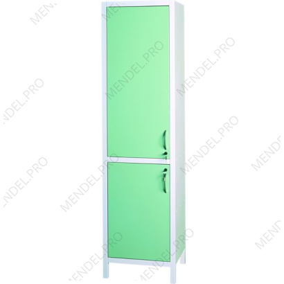 Шкаф медицинский металлический двухсекционный однодверный с дверками металл-металл для медикаментов ШМ-1.301-"Айболит"