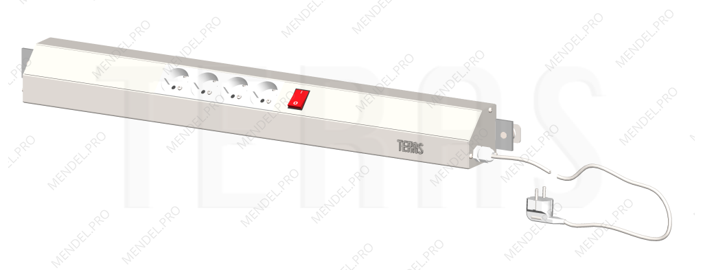 Панель электромонтажная 750 мм  (выключатель, розетки 4 шт.)