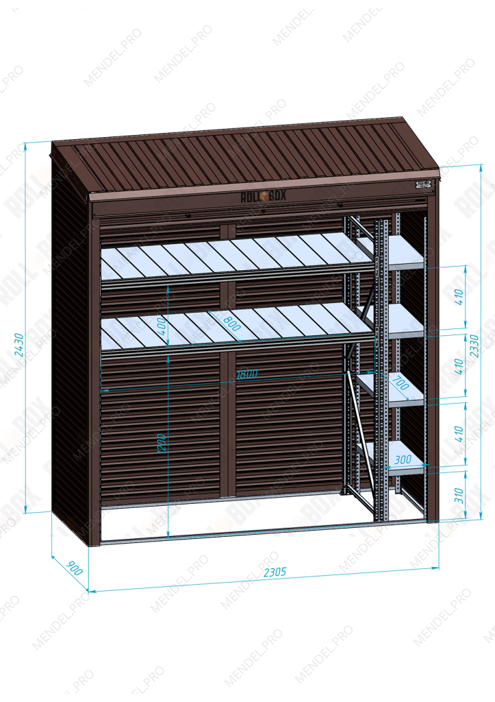 Шкаф уличный ROLL‑BOX VILLAGE ROOF M-3