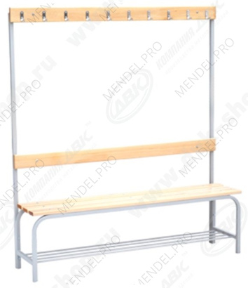 Скамья д/спорт.разд. одностор. с полкой для обуви 1500(Липа)