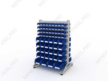 Стеллаж для пластиковых лотков S-BOX двухсторонний 1500x1000x800.05