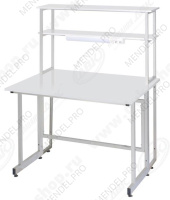 Стол лабораторный химический (с тех. приставкой) ЛК-1500 СПТ (1500х900х1550/850) (Керамика, Белый)