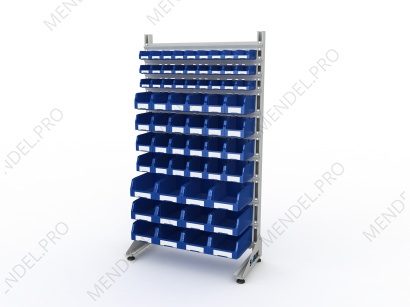 Стеллаж для пластиковых лотков S-BOX односторонний 1800x1000x450.05