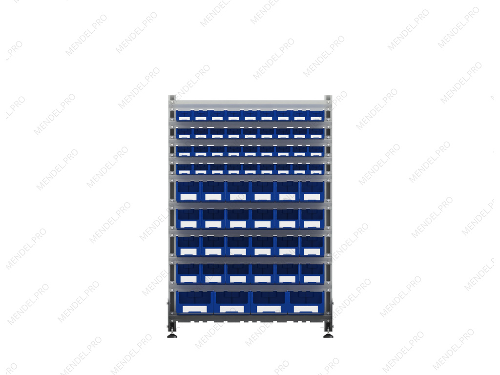 Стеллаж для пластиковых лотков S-BOX двухсторонний 1500x1000x800.05