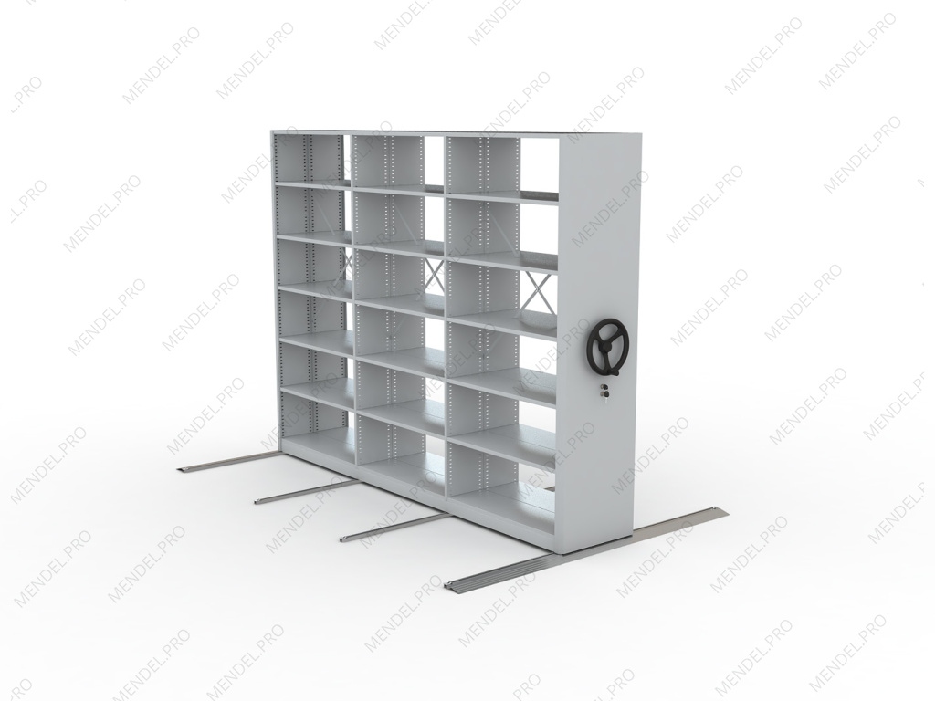 Стеллаж мобильный двухсторонний архивный 2395х1200х600