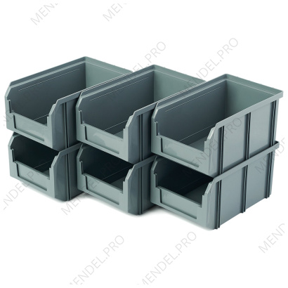 Пластиковый ящик Стелла-техник V-2-К6-серый