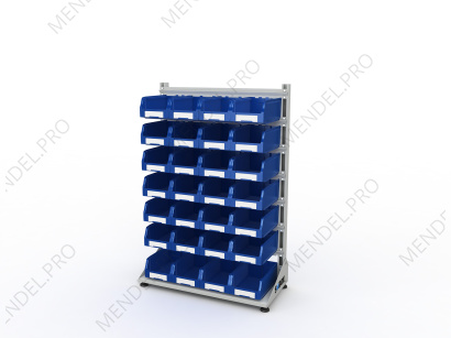 Стеллаж для пластиковых лотков S-BOX односторонний 1500x1000x450.03