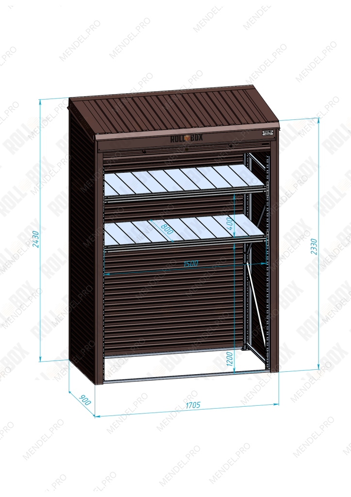 Шкаф уличный ROLL‑BOX VILLAGE ROOF XS-2